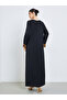Black Foil Print Yoke Jalabiya - 5
