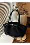 Black Solid Double Strap Shoulder Bag