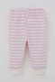 Baby Girl Pajama Set with Shoulder Patches, Self-Patterned, 4 Months-1 Year, Pink - 5