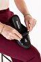 Genuine Leather House Slippers Özl.966 Black Honeycomb - 7