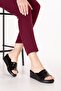 Genuine Leather House Slippers Özl.966 Black Honeycomb - 5