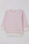 Baby Girl Pajama Set with Shoulder Patches, Self-Patterned, 4 Months-1 Year, Pink - 6