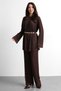 Molly Nelly Women's Belted Lace Blouse and Trousers Set - 4