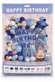 Blue Gold Happy Birthday Party Decoration Set 87 Pieces Birthday Balloon Backdrop Decoration Set - 2