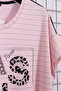 Women's Plus Size Lycra Crew Neck Drop Shoulder Stone Print Patterned Mom T-Shirt Combed Cotton Blouse - 6