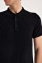Black Slim Fit Patterned Knitwear Polo Neck T-Shirt - 3