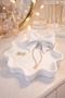Wavy Edge Jewelry Organizer Tray with Bow Detail for Rings, Earrings, Necklaces (Plastic) - 2