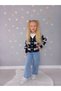 Girls' Black Bow Detail Cardigan Set