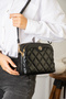Matte Black 4-Compartment Women's Crossbody Bag with Adjustable Strap Daily Shoulder Bag - 2