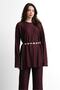 Molly Nelly Women's Belted Lace Blouse and Trousers Set - 6