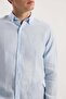 Ice Blue Comfort Fit 100% Linen Classic Collar Shirt - 3