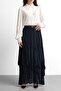 Molly Nelly Women's Layered Lined Long Elastic Skirt - 5