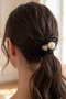 Retro Pearl and Stone Heart Rubber Clasp