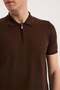Brown Slim Fit Knitwear Zippered Polo Neck T-Shirt - 3