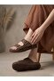 Summer Women's Brown Thin Sole Buckle Slippers - 2