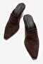 Valmine Women's Genuine Leather Western Slippers Brown Suede - 5