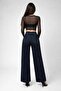 Black Transparent Tulle Crop Blouse – Stylish & Feminine Design - 3