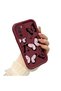 Oppo A16 Compatible Shockproof Simple Claret Red Silicone Phone Case Butterfly Pattern - 2