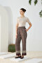 Brown Patterned Pants - 4