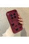 Vivo X300 Pro Compatible Shockproof Simple Claret Red Silicone Phone Case Bow Tie Pattern - 3