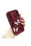 Realme 14X Compatible Shockproof Simple Claret Red Silicone Phone Case Butterfly Pattern - 2