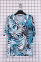 Women's Plus Size Lycra V-Neck Stone Patterned Short Sleeve Mom T-Shirt Combed Cotton Blouse - 2