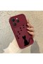 Tecno Spark 40 Compatible Shockproof Simple Claret Red Silicone Phone Case Cat Pattern - 3