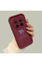 Vivo X200 Pro Compatible Shockproof Simple Claret Red Silicone Phone Case Lucky Charm - 3
