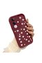 Vivo Y29 Compatible Shockproof Simple Claret Red Silicone Phone Case Cover Flower Pattern - 2