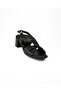 1501 Black Leather Heeled Women's Sandals