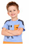Boy's Reputable Text Patterned Pocket T-Shirt with Text Pattern on the Shoulders in Light Blue Color - 3