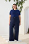 بنطلون مريح محبوك باللون الأزرق الداكن - 3