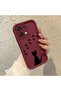 Oppo A6 Pro 5g Compatible Shockproof Simple Claret Red Silicone Phone Case Cat Pattern - 3