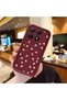 Mi 15t Compatible Shockproof Simple Claret Red Silicone Phone Case Flower Pattern