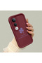 Vivo V50 Lite Compatible Shockproof Simple Claret Red Silicone Phone Case Lucky Charm - 3