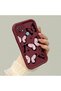Oppo A15S Compatible Shockproof Simple Claret Red Silicone Phone Case Butterfly Pattern - 3