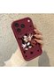 iPhone 17/18 Pro Max Compatible Shockproof Simple Burgundy Silicone Phone Case Mickey Pattern - 3