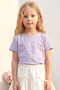 Girl's Top and Bottom Set Summer Balloon Skirt with Bow Detail Lilac - 3