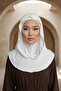 Chiffon Hooded Combed Cotton Bonnet with Neck Covering Feature, B-95, Cream - 2