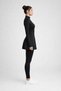 Women's Sport Skirted Tights Zippered Long Sleeve Jumpsuit - 6