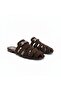 Brown Suede Women's Square Toe Sabo Slippers with Accessory Detail - 3