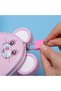 Metal Piggy Bank with Little Mouse Figure - Children's Savings Box with Lock and Key, Pink - 2