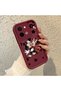 Shockproof Simple Maroon Silicone Phone Case Mickey Pattern Compatible with Vivo Y28 - 3