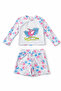 Flamingo Printed Long Sleeve Girls' Swimsuit