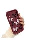 Samsung Galaxy A20 Compatible Shockproof Simple Claret Red Silicone Phone Case Butterfly Pattern - 2