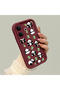 Vivo V60 Lite Compatible Shockproof Simple Claret Red Silicone Phone Case Panda Pattern - 3