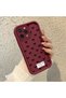 iPhone 12 Pro Compatible Shockproof Simple Claret Red Silicone Phone Case Bow Pattern - 3