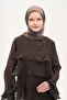 وشاح أوليندا من مزيج الحرير بنمط تجريدي بلون الموكا موس 90x90 - 2