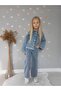 Girls' Blue Stone-Detail 2-Piece Denim Jacket Set - 3