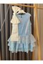 Satin Ribbon Detailed Sequin Costume Party Girl's Dress - 3